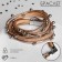 Assorted Bracelet "on Magnet" beads, white-brown color in silver, 38 cm