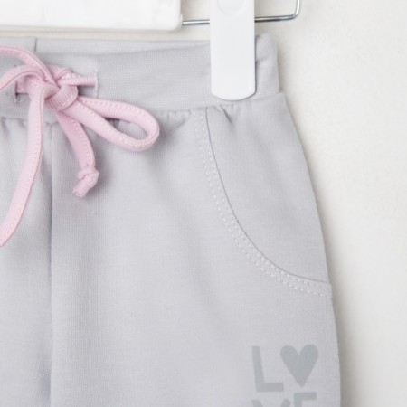 Set: jumper and pants crumb I am “hearts”, pink/gray color, height 86-92 cm-5