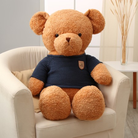 Soft toy "Bear", in a knitted sweater, 105 cm, blue color
