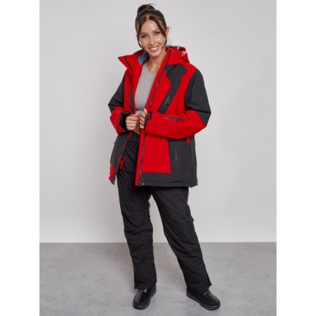Ski jacket female winter, size 52, red color-7