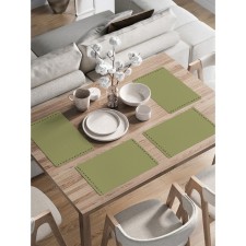 A set of napkins for setting the “olives” table, rectangular, rounded edges, size 30x46 cm, 4 pcs