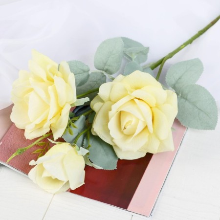 Artificial flowers "Rosa Terition" 12x60 cm, yellow
