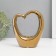 Ceramics candlestick for 1 candle "Heart" d = 4 cm gold 14.5x6x17 cm
