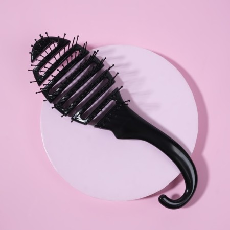 The comb is massage, ventilated, with hook, 7 × 22 cm, black color-1