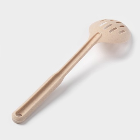 Spoon with slots of the shade "Bezh", 28.5 × 6.2 cm, beige color-3