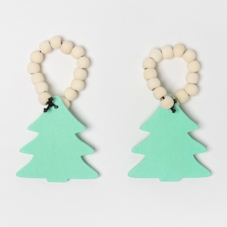 A set of rings for napkins 2 pcs. "Christmas tree", col. Green, 6*7 cm, tree-3