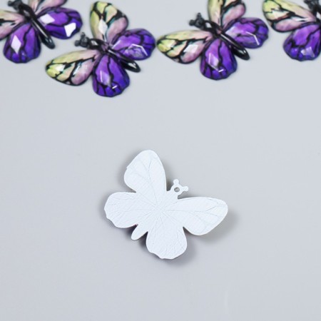 Decor for creativity Plastic "Butterfly, purple-yellow wings" 2.5x3.2 cm-1