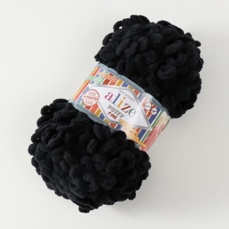 Yarn "Puffy Fine" 100% micropoliester 14.5m/100g (60 black)-1