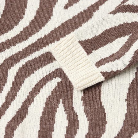 Knitted crumb suit I zebra growth 74-80 cm, milk-7