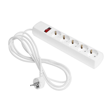 Network filter Unit, 5 nests, 3 m, 10 a, 2200 watts, with salary, white-1