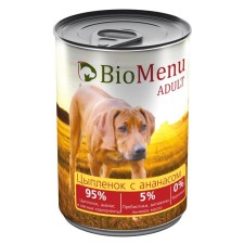 Canned food Biomenu Adult for dogs chicken with pineapple 95%-miso, 410g