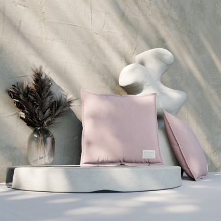 Ethel pillow, 45x45+1 cm, pink, 100% cotton-2