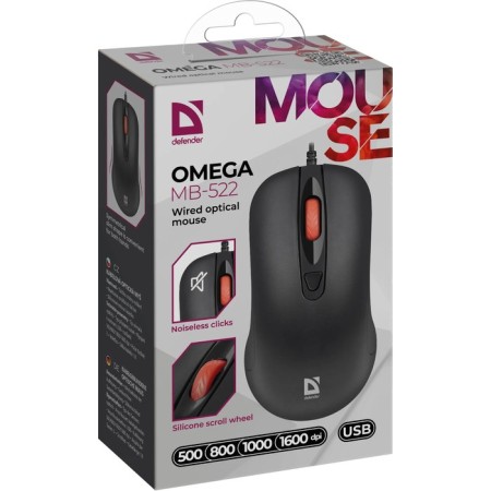 Mouse Defender Omega MB-522, wired, optical, 1600DPI, black-4