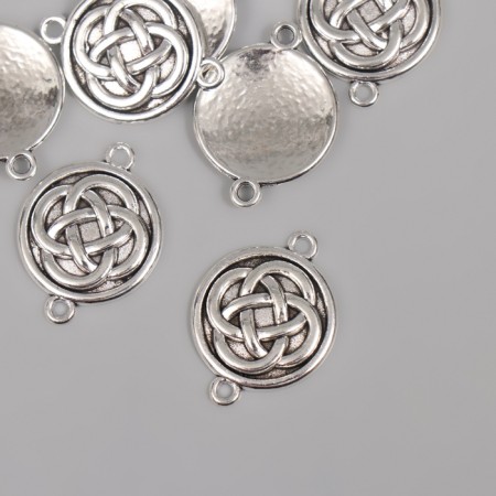 Connector for creativity Metal 2 ears "Flower of life" 2.6x1.9 cm