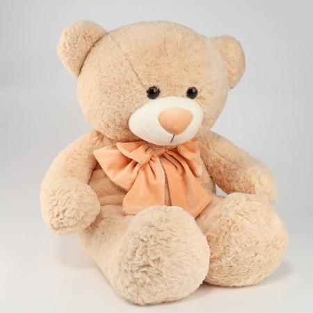 Soft toy "Bear", with a bow, 80 cm, beige color-1