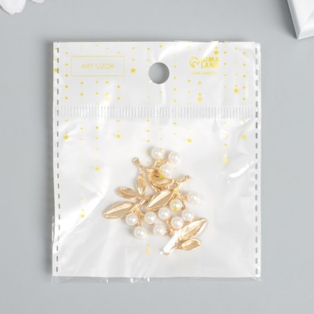Decor for creativity Metal "Victor with pearls" gold 2.1x2.1x0.6 cm-4