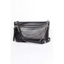 Bag Cross-Body Women's, genuine leather, Ludor black, 25x7x13 cm