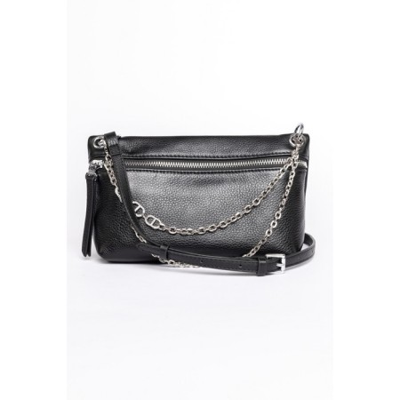 Bag Cross-Body Women's, genuine leather, Ludor black, 25x7x13 cm