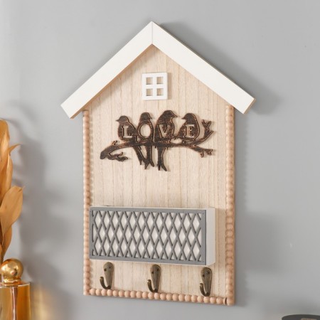 Keywater tree "House - Birds on the branch" Beige 4.5x25x34 cm-1