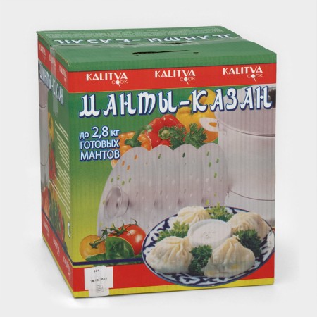 Manti-Kazan, 6 l, with 4 disks, metal cover-4