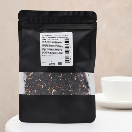 Black tea "Strawberry with cream", 50 g-1