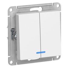 Switch Se Atlasdesign, 10 a, 2 keys, IP20, hidden, backlight, white, Atn000153
