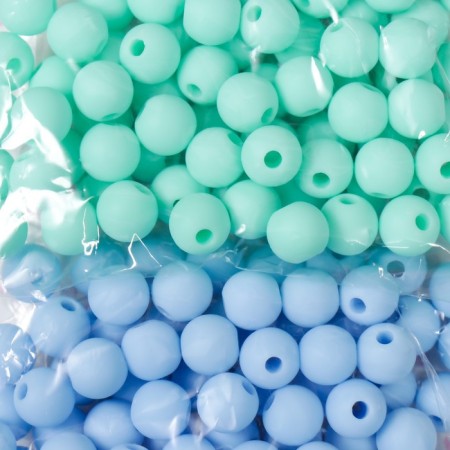 Beads for creativity plastic "Bright Summer" matte d = 0.8 cm set 4 colors x 20 g-1