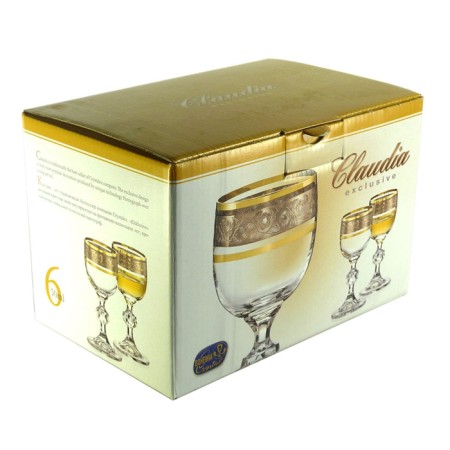 A set of glasses "Claudia", Panto, Platinum, Flowers, 50 ml, 6 pcs.-1