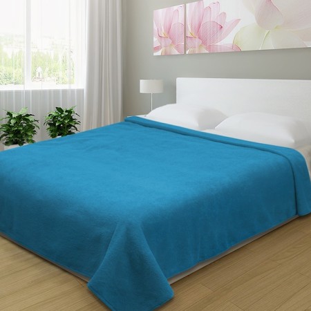 Terry sheet, size 180x205 cm, turquoise color