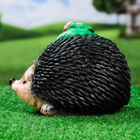 Garden figure "Hedgehog with mushrooms" new 28x20x18cm-1