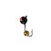 Mormyshka fraction black, red eye + ball gold, weight 0.7 g