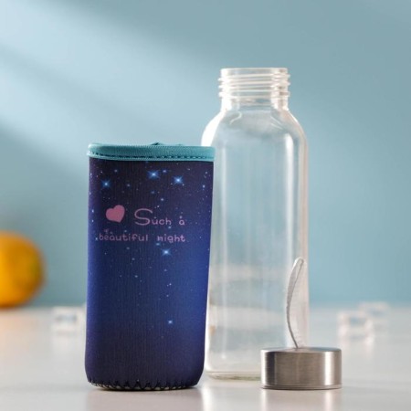 A glass bottle in the case "Star Sky", 300 ml, h = 17 cm, color mix-1