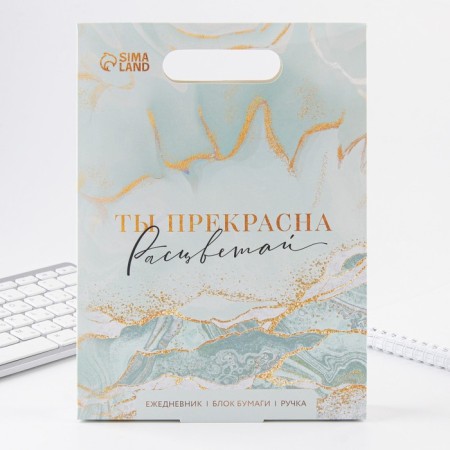 Gift set Diary, stickers and pen "You are beautiful"-11