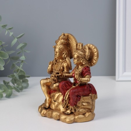 NECK Polystone "Radha and Krishna on the stone" 11x11x15.6 cm-3