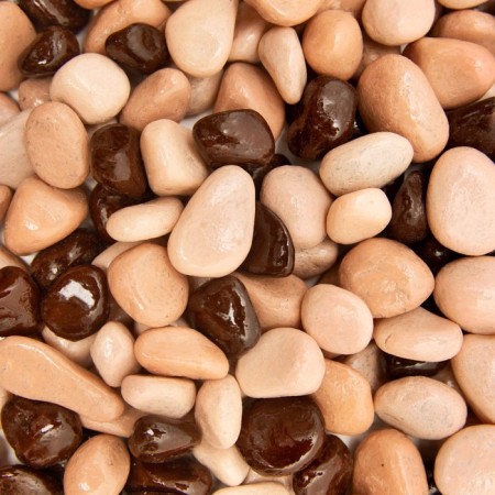 The soil decorative pebbles mix: chocolate-kakao-cream-brown 800g fr. 8-12 mm