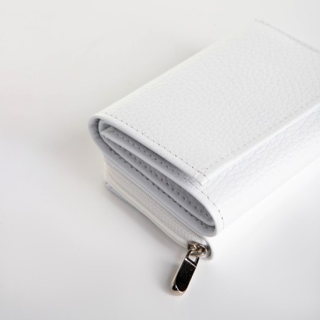 Women's wallet on the button, white color-2