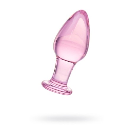 Sexus Glass anal plug, glass, pink, 10 cm, d = 4 cm