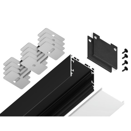 Profile aluminum overhead/suspended Ambrella Illumination Profile System, GP2500BK, 2000x25x25 mm, black color, matte Distractor-4