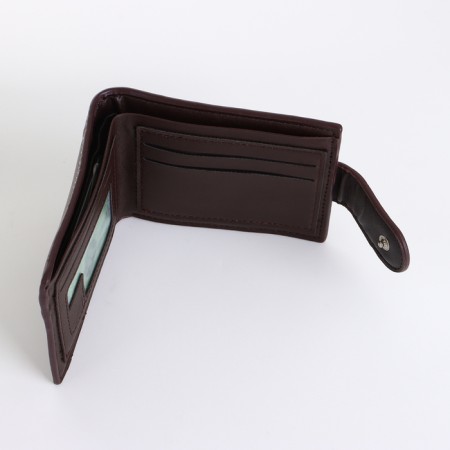 Male purse on the button, brown color-5