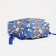 School backpack on lightning from textiles, external pocket, blue color
