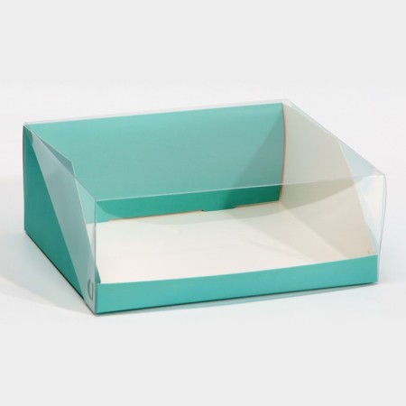 Confectionery box with PVC lid, packaging, Tiffany, 25 x 22.5 x 10 cm-1