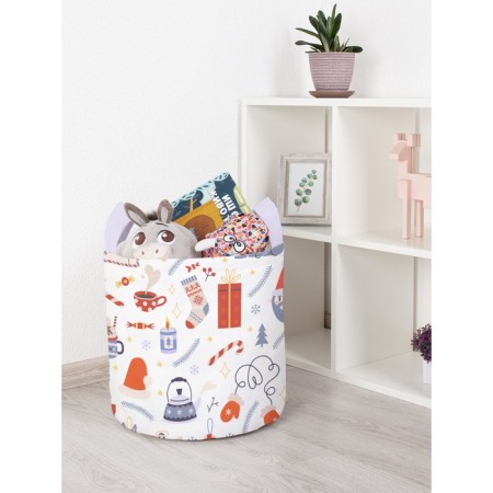 Basket for toys "Festive cat, size 35x35 cm