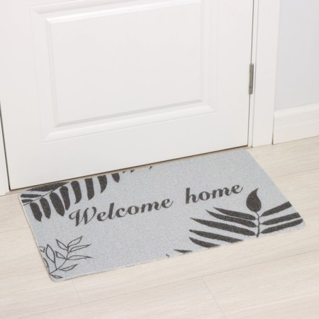 Коврик придверный Доляна Welcome home, 48×78 см, цвет серый-1