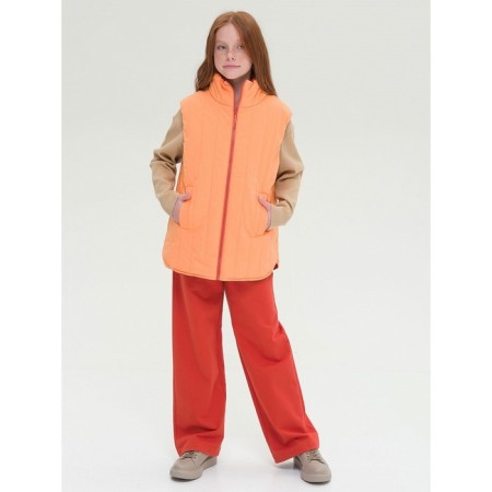 Vest for girls, height 128 cm, orange color-11