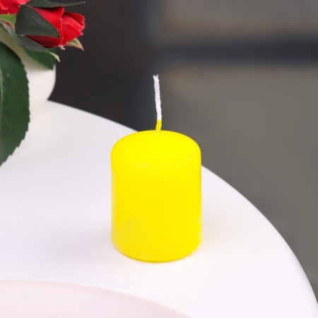 Candle - cylinder, 4x5cm, 7 hours, 47 g, yellow-1