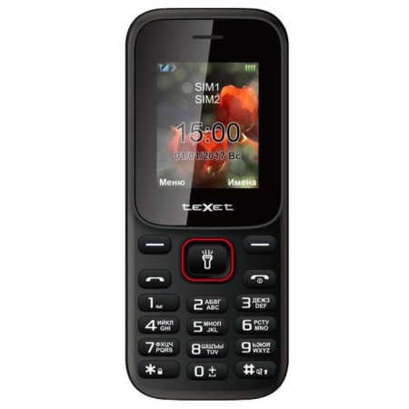 Cell phone Texet TM-128 Black Red