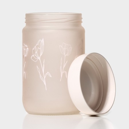 Glass Bank for Folding products "Rosie", 660 ml, pink color-1