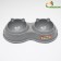 Double plastic bowl, 25 x 14 x 5 cm, gray
