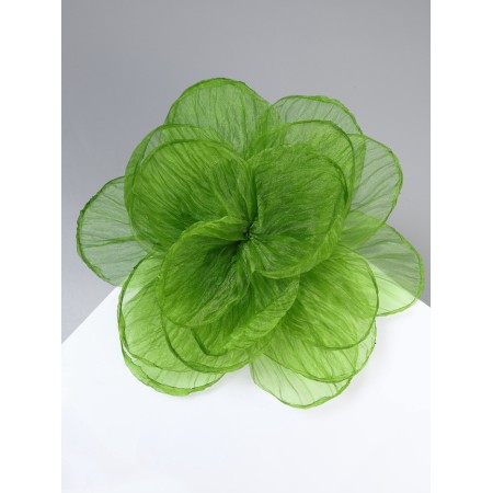 Tekstil “Flower” brooch voluminous, weightless, green color