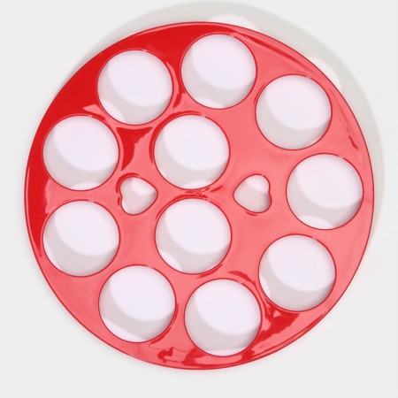Tortopic with a lid, a removable stand for cakes, 11 cells, 30.5 × 21.5 cm, red color-6